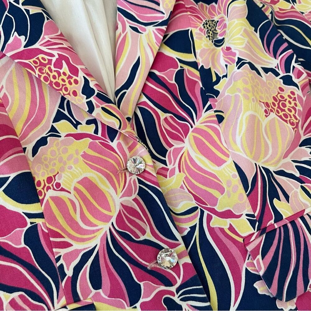 Tailor New York Floralβ Peony Pink & Navy Blazer - Picture 3 of 6